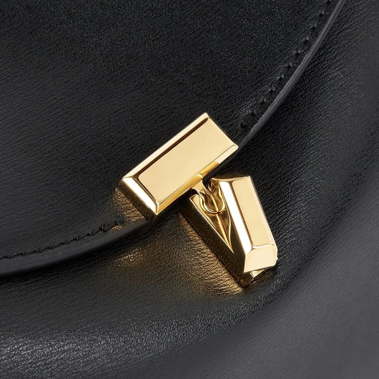 TOTEME CLUTCH LEATHER BLACK GOLD