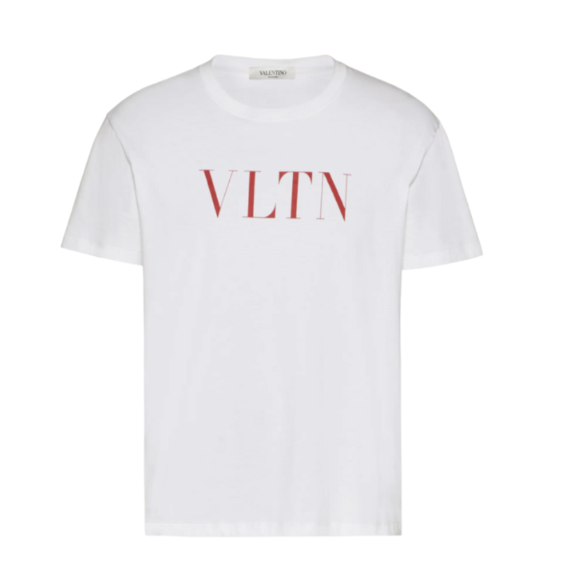 T-shirt Valentino Bianca Uomo con logo VLTN Centrale