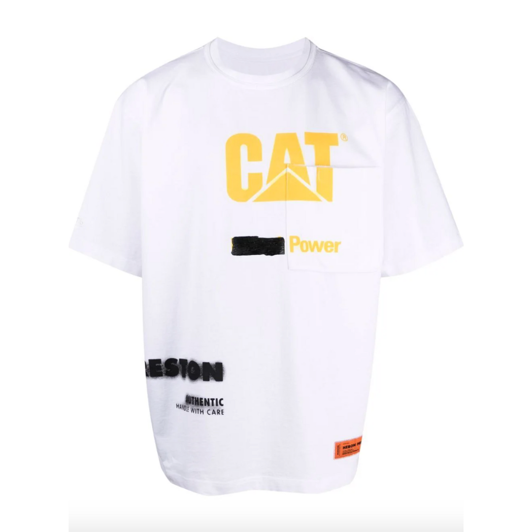 T-shirt x HERON PRESTON Uomo Bianca con logo Caterpillar