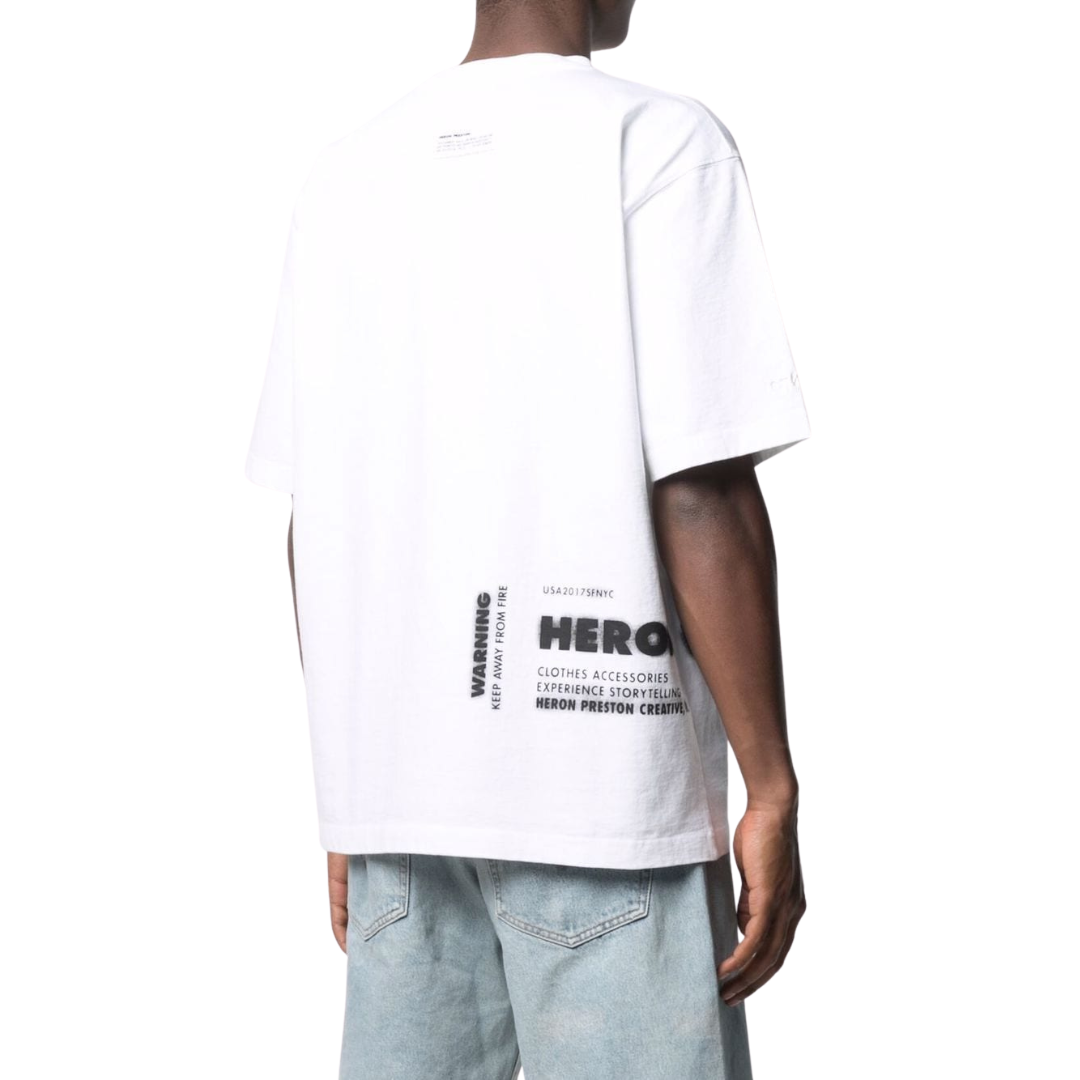 T-shirt x HERON PRESTON Uomo Bianca con logo Caterpillar
