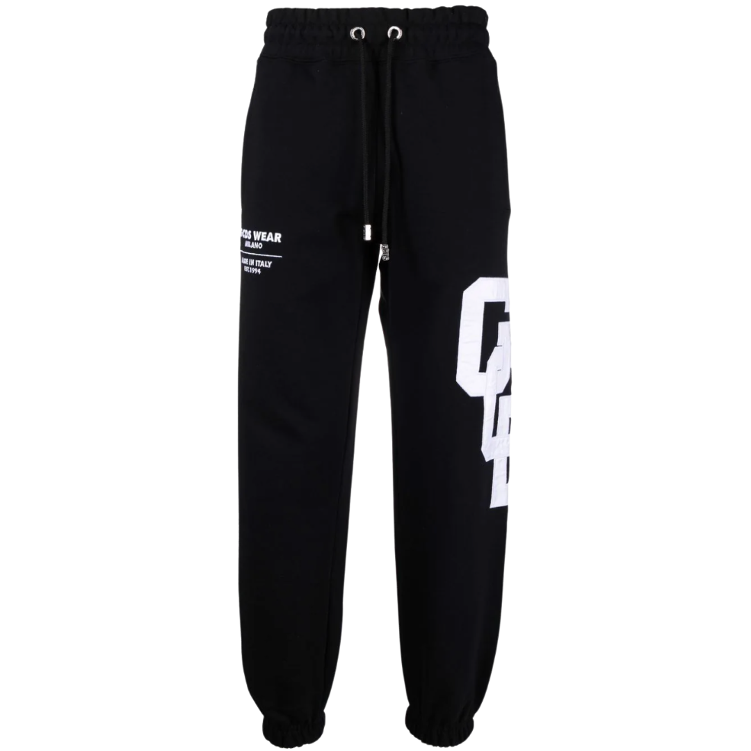Pantaloni sportivi GCDS Uomo Nero con applicazione GCDS