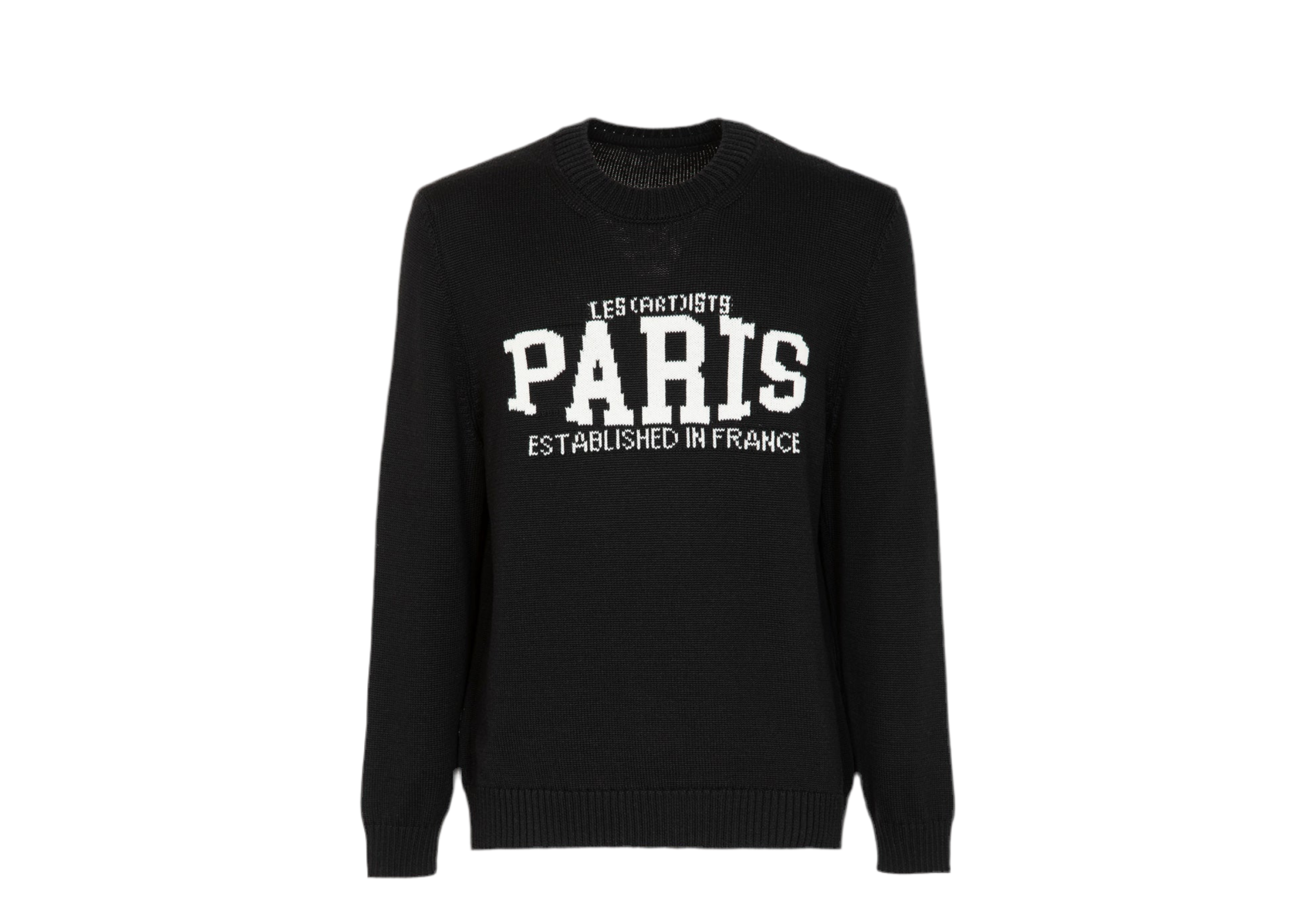 Jacquard sweater established Black