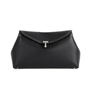 TOTEME  CLUTCH LEATHER BLACK SILVER