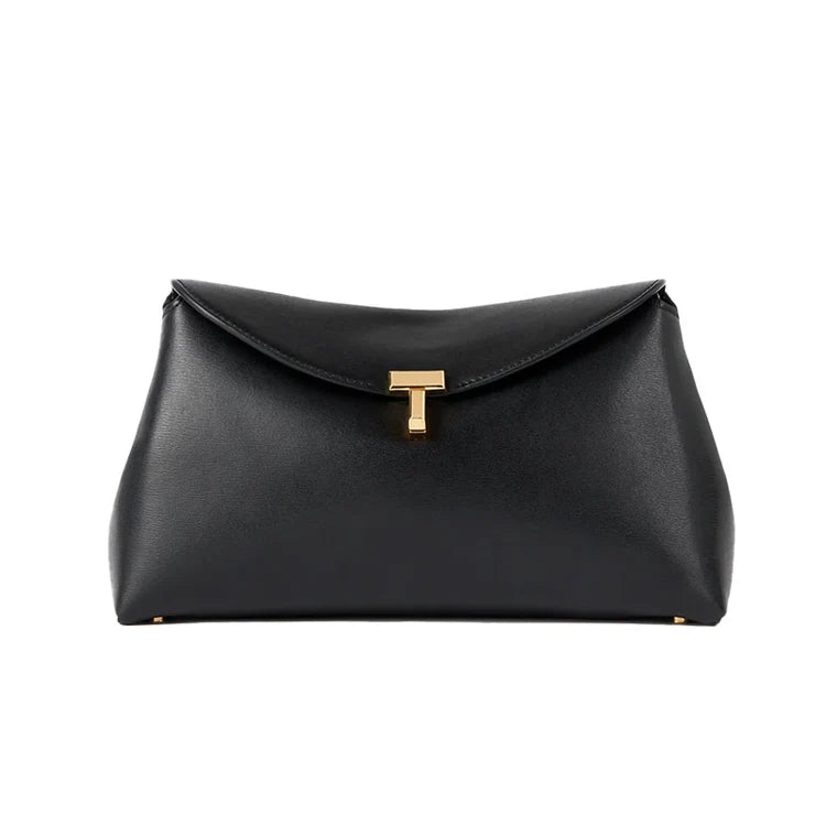 TOTEME  CLUTCH LEATHER BLACK GOLD