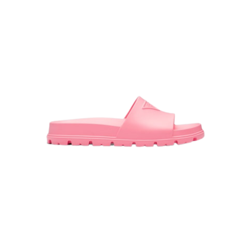 Sandali Slider Prada Donna in Gomma Rosa