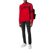 Maglione ALEXANDER MCQUEEN Uomo Rosso con ricamo nero in cotone McQueen