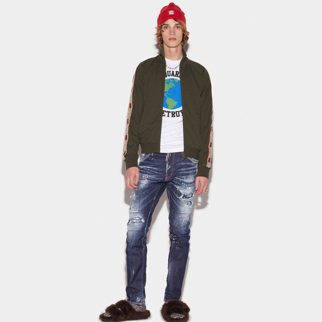 DSQUARED2 DARK RIPPED BLEACH WASH COOL GUY JEANS