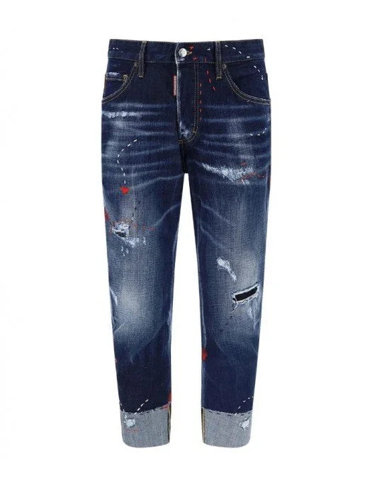Dsquared2 DESTINATION LOVE WASH SAILOR JEANS | 470BlueNavy
