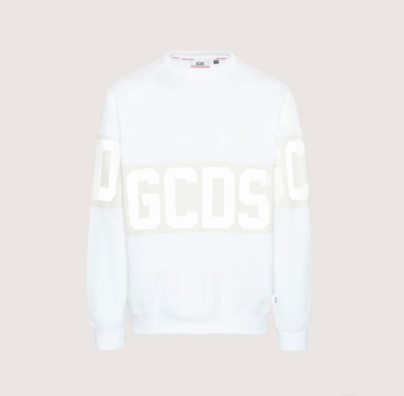 Felpa GCDS Uomo Bianca logo GCDS